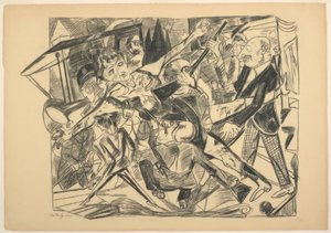 Martyrdommen, tallerken fire fra Die Hölle af Max Beckmann