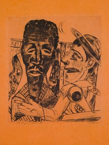 Den sorte mand, tavle 6 fra mappen „Årlig messe“ af Max Beckmann