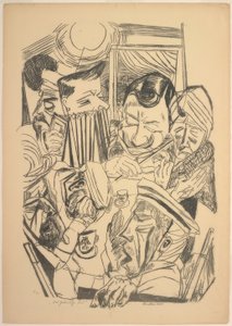 Den patriotiske sang, plade ni fra Die Hölle af Max Beckmann