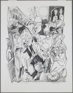 The Street, plade 3 fra porteføljen "Hell" af Max Beckmann