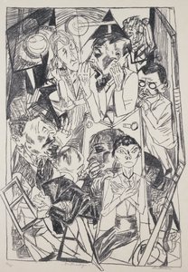 Ideologerne, af Max Beckmann (1884-1950), gravering. Tyskland, det 20. århundrede. af Max Beckmann