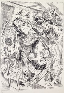 De sidste, af Max Beckmann (1884-1950), litografi. Tyskland, det 20. århundrede. af Max Beckmann
