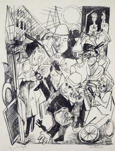 Gaden, af Max Beckmann (1884-1950), gravering. Tyskland, det 20. århundrede. af Max Beckmann