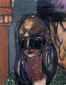 kvinde med maske; kvinde med maske af Max Beckmann