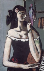 Kvinde med en papegøje af Max Beckmann