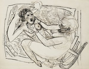 Kvinder kæmper; kvinder kæmper af Max Beckmann