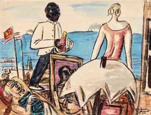 Zandvoorts strandcafé af Max Beckmann