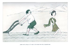 Robert Burns, der har lagt sin hånd til ploven, ser tilbage på Highland Mary, 1904.