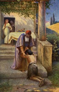 Den fortabte søn, scene fra Det Nye Testamente (print) af Max Hirmer