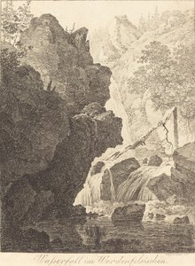 Vandfaldet (vandfaldet i Werdenfels) af Max Joseph Wagenbauer