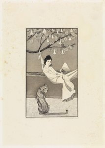 Dolce far niente (Siesta II) (Raderede skitser, opus I, blad 8) af Max Klinger