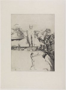 Integer vitae (enkeltblad fra: Om døden, anden del, opus XI, blad 1) af Max Klinger
