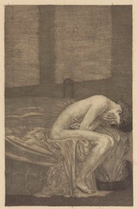Elskende par i værelset, tavle 13; Brahmsfantasi, op. XII af Max Klinger