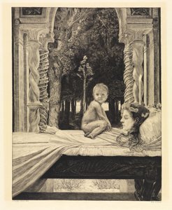Mor og barn (Den døde mor) (Om døden, anden del, opus XI, blad 9) af Max Klinger