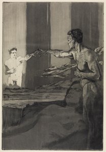Filosof (Om døden, anden del, opus XI, blad 4) af Max Klinger