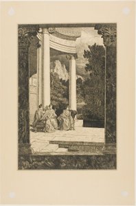 Psyche and her Sisters, tallerken 18 fra Amor og Psyche af Max Klinger