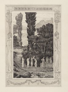 Vandrende Psyche (Amor og Psyche, opus V, blad 28) af Max Klinger