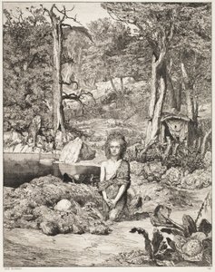 Simplicius ved eneboerens grav af Max Klinger