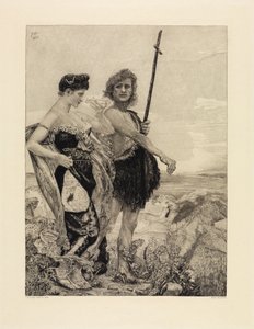 Fristelse (Om døden, anden del, opus XI, side 10) af Max Klinger