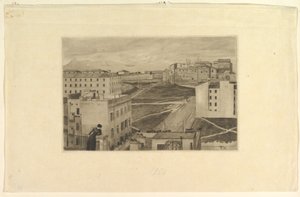 Udsigt fra kunstnerens ateliervindue, Rom af Max Klinger