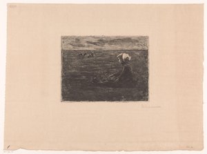 Ung gedehyrde sidder på marken af Max Liebermann (signed by artist)