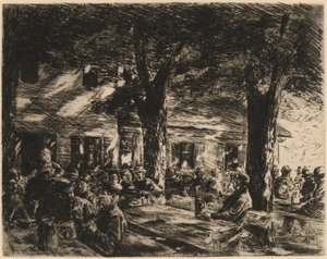 En Tavern Garden i Rosenheim af Max Liebermann