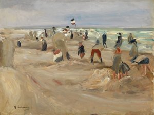 På stranden i Noordwijk af Max Liebermann