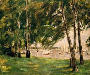 Udsigt over Wannsee med sejlbåde af Max Liebermann