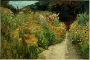 Blomsterbuske i Wannsee-haven af Max Liebermann