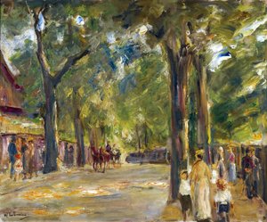 Figurer på Grosse Seestrasse i Wannsee par Liebermann, Max (1847-1935). Olie på lærred, størrelse: 60,4x72,5, ca. 1920, Privat Samling af Max Liebermann