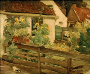 Have med solsikker af Max Liebermann
