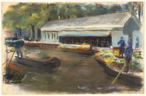 Gemusemarkt i Delft, 1907 af Max Liebermann
