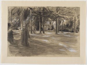 Hollandsk parklandskab med hus af Max Liebermann