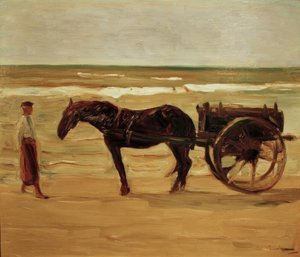 Badevagtsvogn på stranden af Max Liebermann