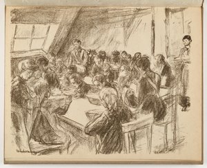 Folkekøkken for børn (illustration fra: Kunst og kunstnere XIII, 6) af Max Liebermann