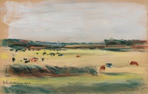 Landskab med græssende køer. 1908 af Max Liebermann