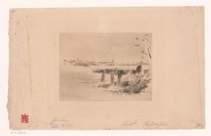 Landskab med hegn og mølle af Max Liebermann