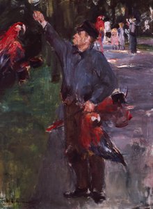 Mand med papegøjer (olie på lærred) af Max Liebermann