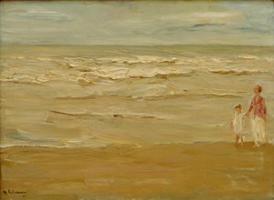 Seascape - strand og sø af Max Liebermann