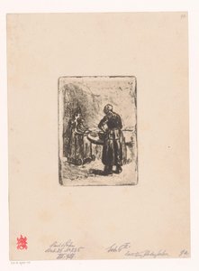 Mor og barn ved bordet af Max Liebermann