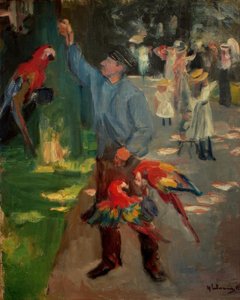 Papegøjemand i Amsterdam Zoo af Max Liebermann