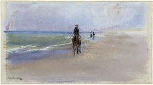 Rytter på stranden af Max Liebermann
