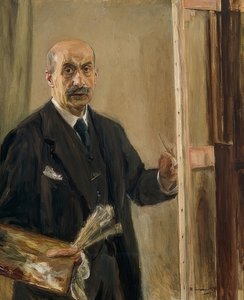 Selvportræt ved staffeli. 1916 af Max Liebermann