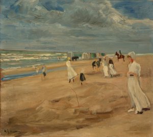 Stranden ved Noordwijk af Max Liebermann