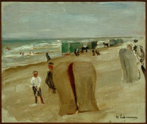 Strandszene i Noordwijk af Max Liebermann