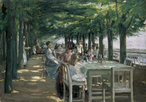 Terrassen på Restaurant Jacob i Nienstedten ved Elben