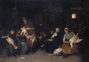 Kvinder, der plukker gæs, 1872 af Max Liebermann