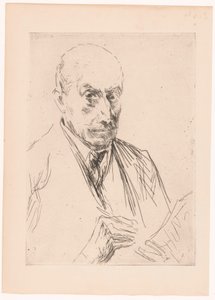 Selvportræt af Max Liebermann, blyant i hånden af Max Liebermann