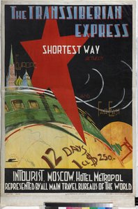 Le Transsiberien - Transsiberian express (Plakat for Intourist-selskabet) - Litvak, Max (1898-efter 1943) - 1930 - Farvelitografi - Russisk Statsbibliotek, Moskva af Max Litvak