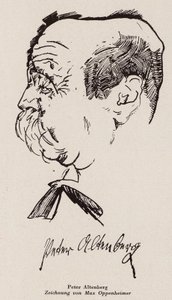 Peter Altenberg, østrigsk forfatter og digter (litografi)